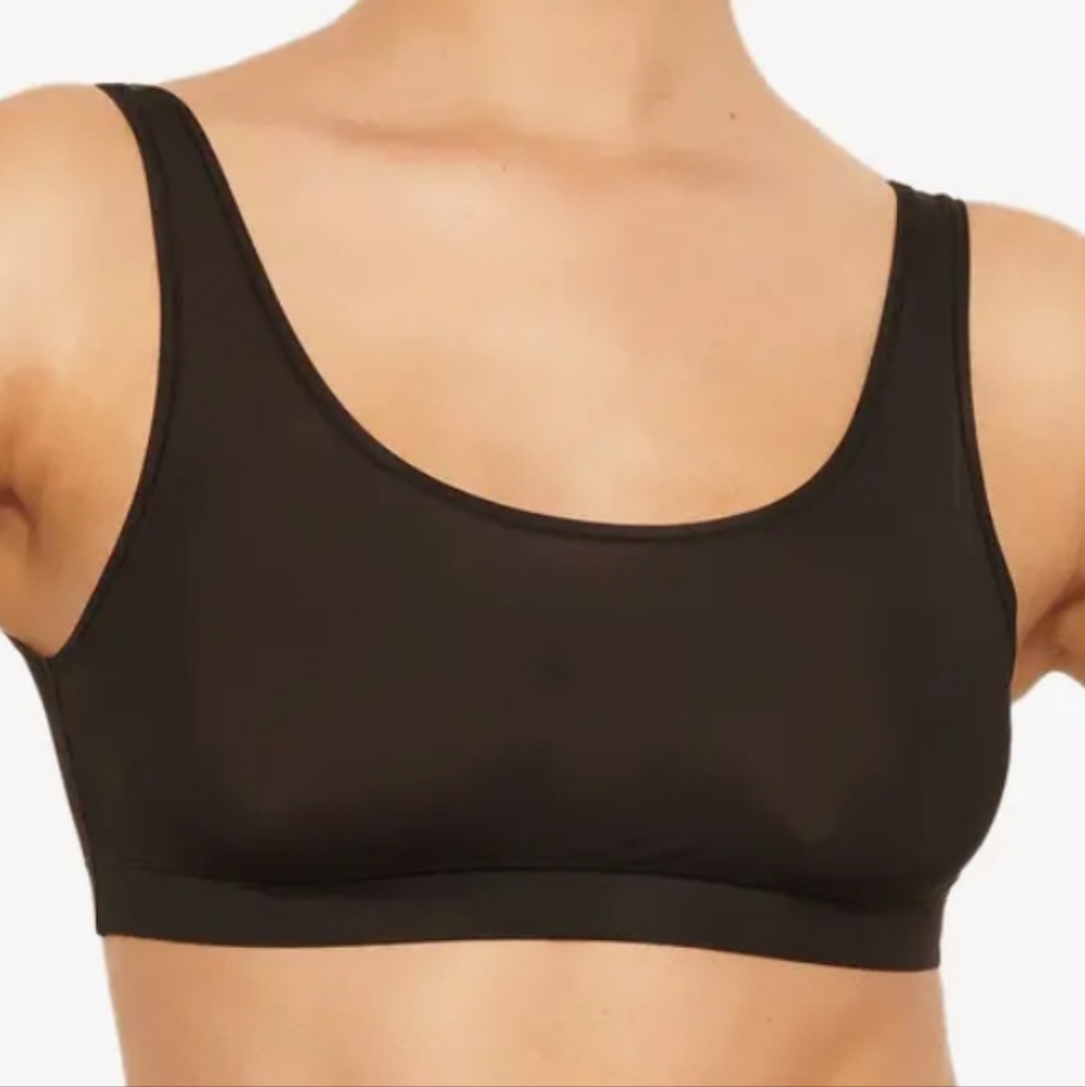 SKIMS jelly sheer scoop neck bralette in Onyx